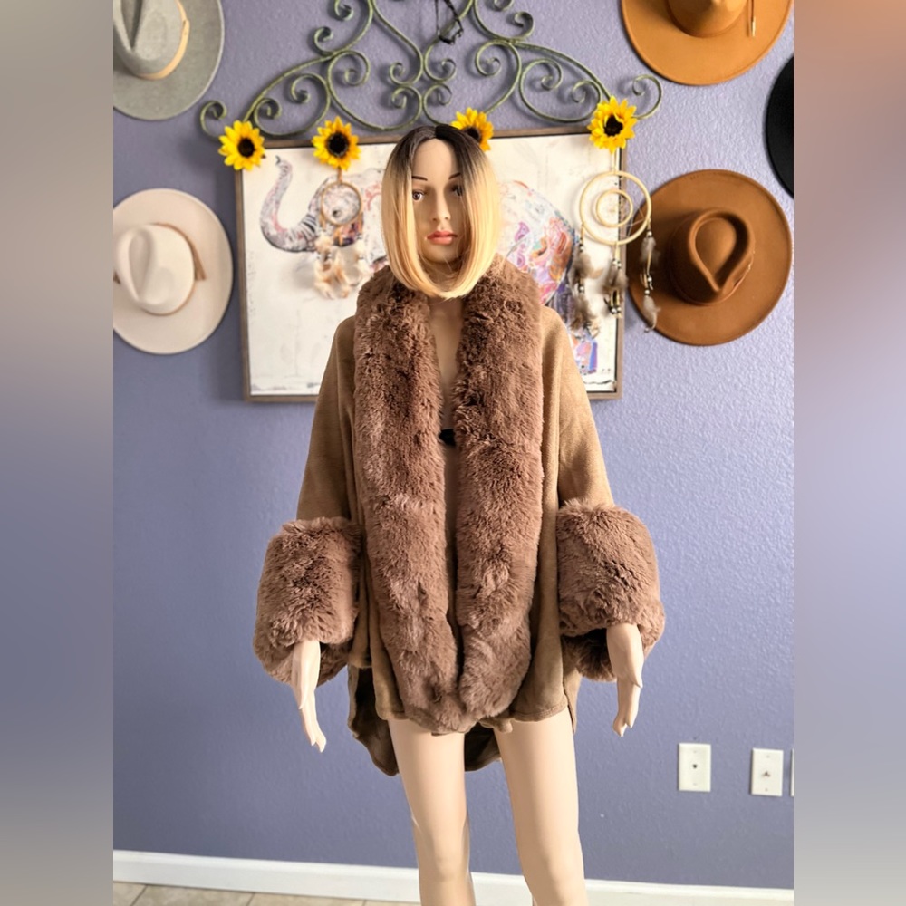 Odiva Faux Fur Nitted Coat